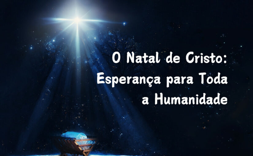 Imagem de Natal de Cristo com uma estrela brilhante iluminando uma paisagem serena, simbolizando o nascimento de Jesus