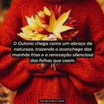 Imagem de pessoa usando roupa de Outono com uma mensagem inspiradora